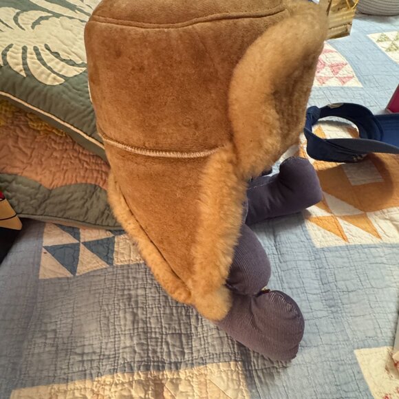 Chris Gurdol Tan Shearling Trapper Cap Size 7 to 7 1/8 - Picture 4 of 6